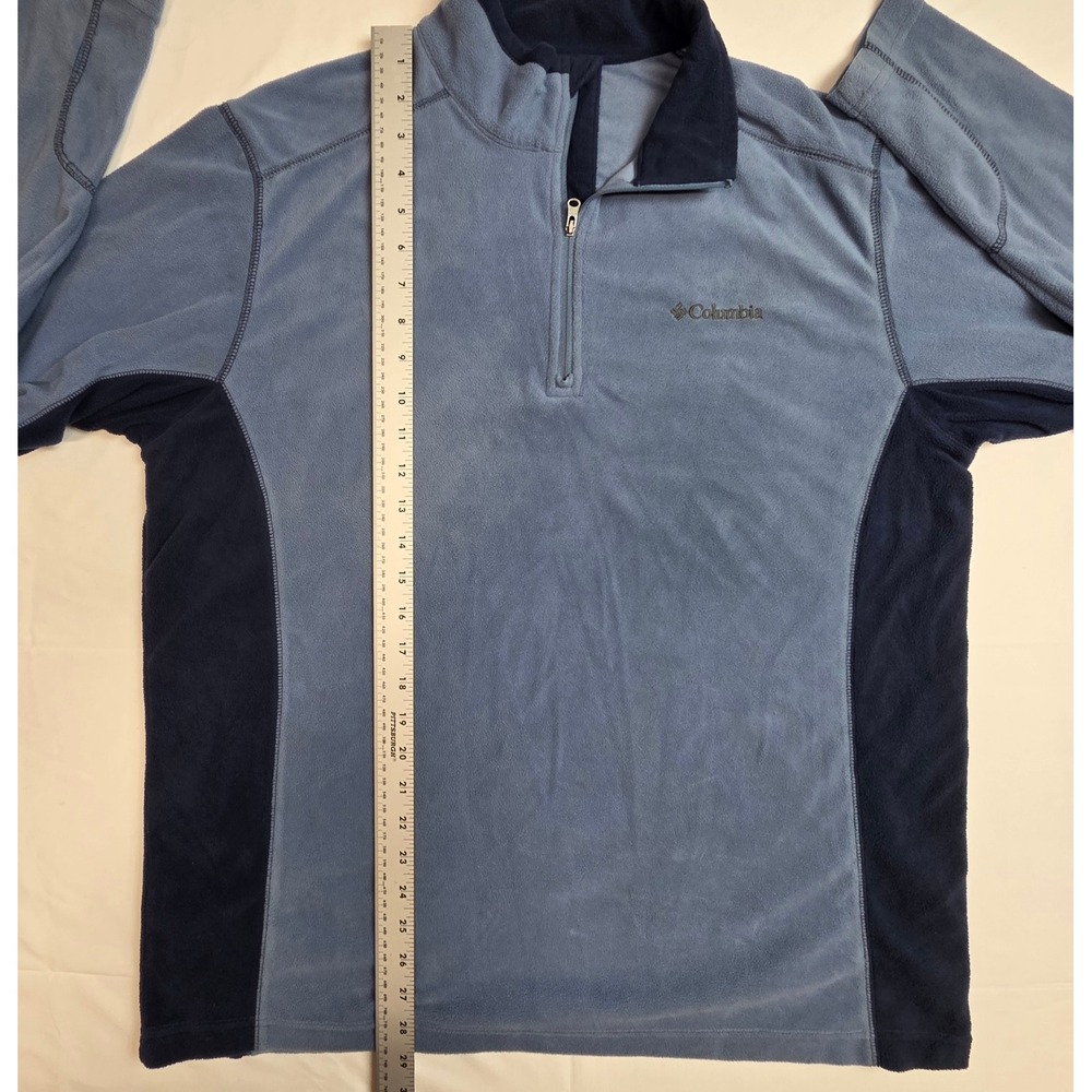 Columbia Fleece Quarter Zip Pullover AM6558 Mens L Blue Two Tone - Picture 4 of 8